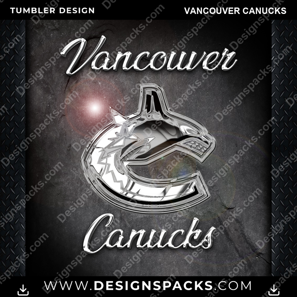 Ice Hockey Chrome Vancouver Canucks Tumbler Digital Wrap Design