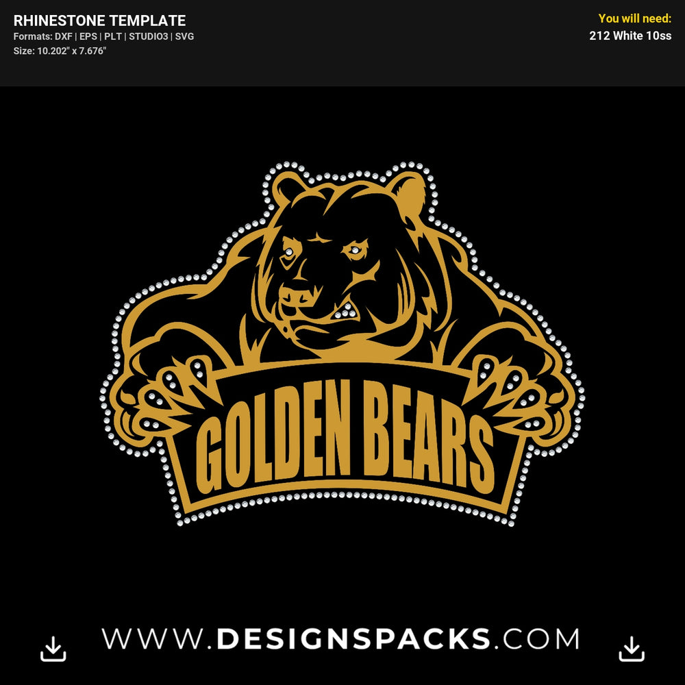 Cal Golden Bears Rhinestone Digital Template