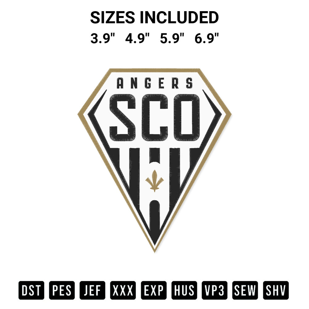 Stitch like a pro with the Fc Angers Sco Logo Embroidery Design embroidery pattern from Designspacks.com. High-quality digital machine embroidery file. Available sizes: 3.9", 4.9", 5.9", 6.9".