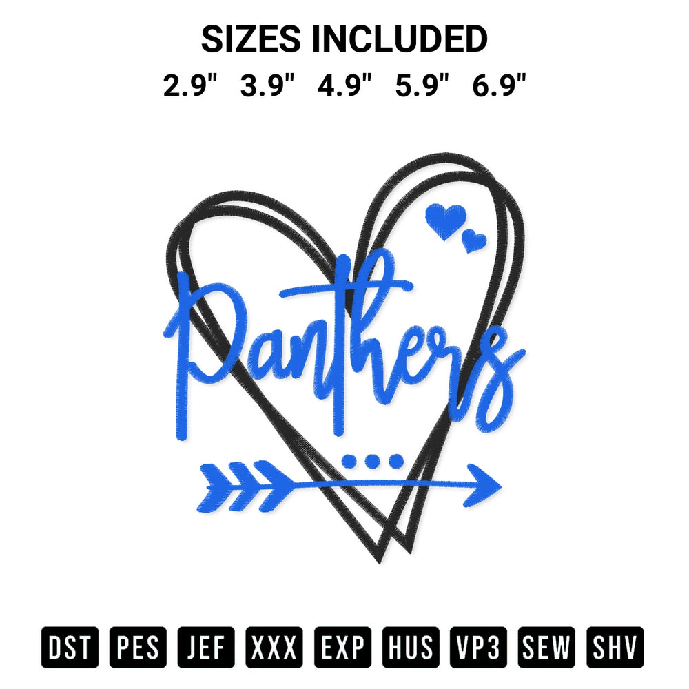 Get the Carolina Panthers Heart Embroidery Design embroidery design for your custom crafts! Premium digitized files available for instant download at Designspacks.com. Available sizes: 2.9", 3.9", 4.9", 5.9", 6.9".