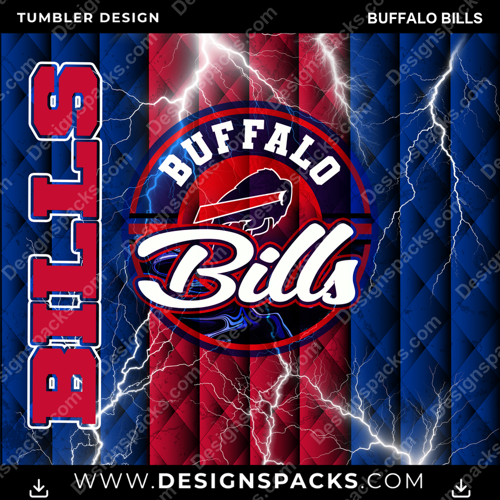 Football Diamond Buffalo Bills Tumbler Digital Wrap Design
