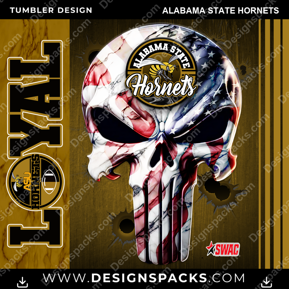College Sport Loyal Alabama State Hornets NCAA College Sport Tumbler Digital Wrap Design Download
