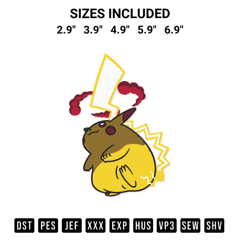 Get the Gigantamax Pikachu Embroidery Design embroidery design for your custom crafts! Premium digitized files available for instant download at Designspacks.com. Available sizes: 2.9", 3.9", 4.9", 5.9", 6.9".
