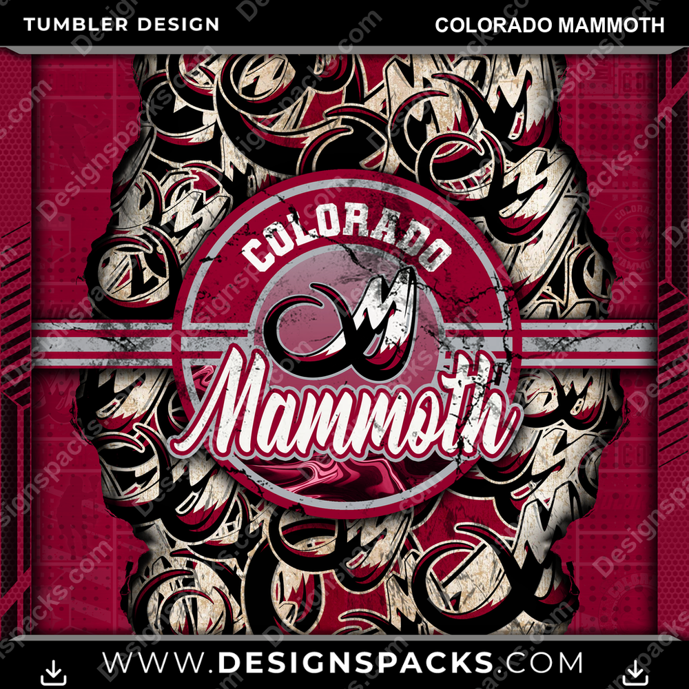 Lacrosse Ripped Colorado Mammoth Tumbler Digital Wrap Design