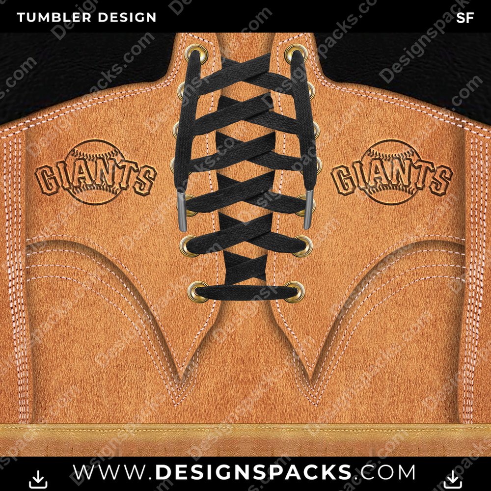 Diseño digital de envoltura para vaso SF de bota de béisbol