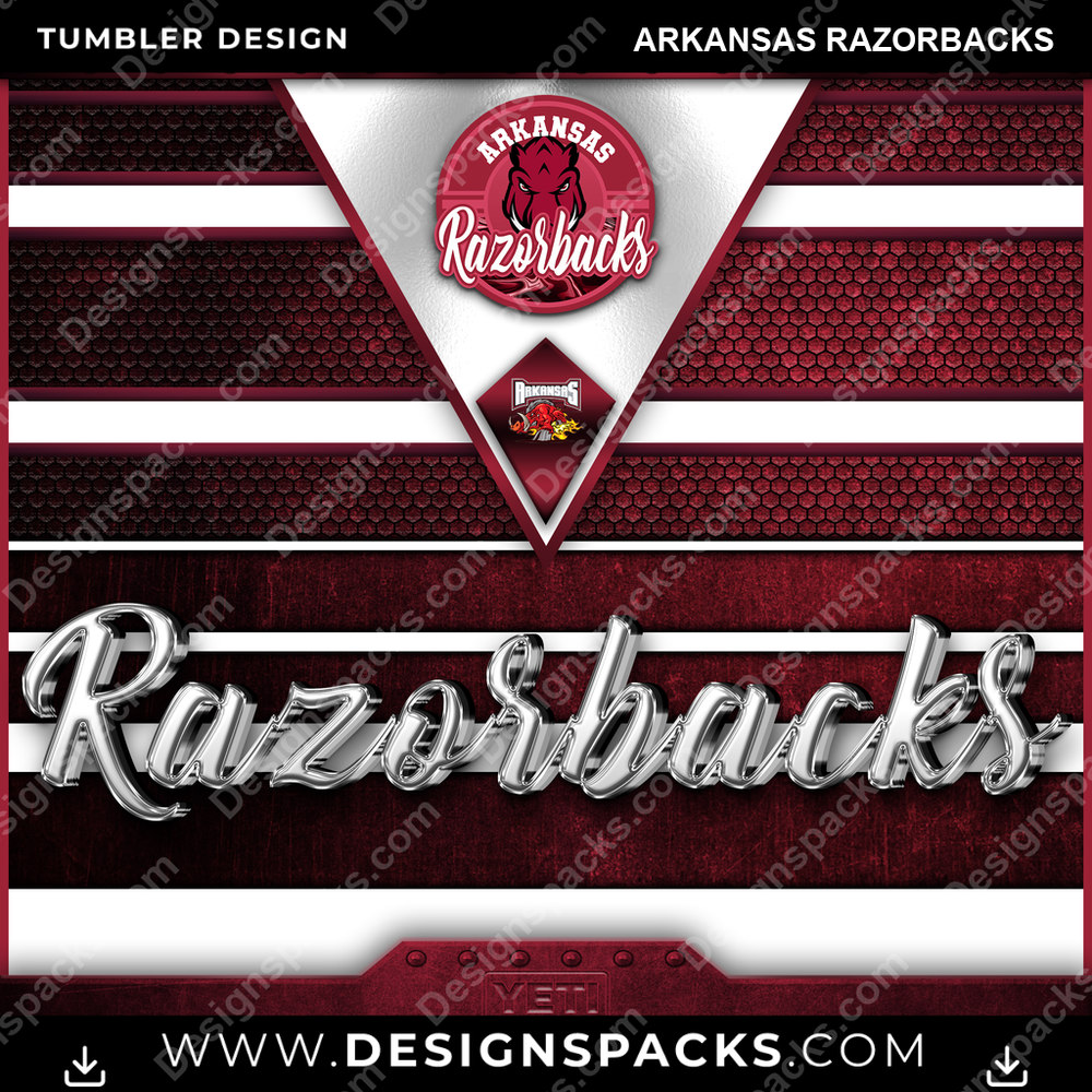 College Sport YETI Arkansas Razorbacks NCAA College Sport Tumbler Digital Wrap Design Download