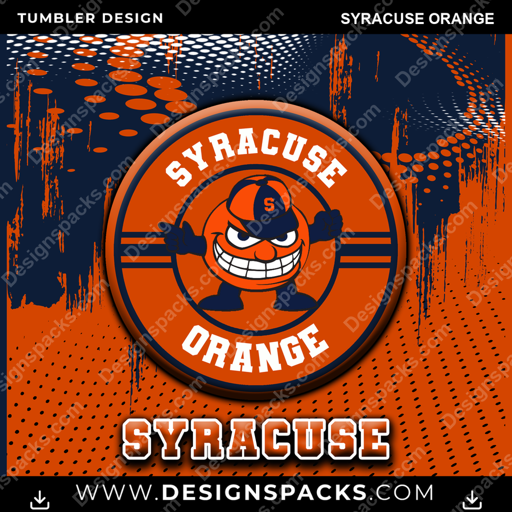 College Sport Dot Logo Syracuse Orange Tumbler Digital Wrap Design