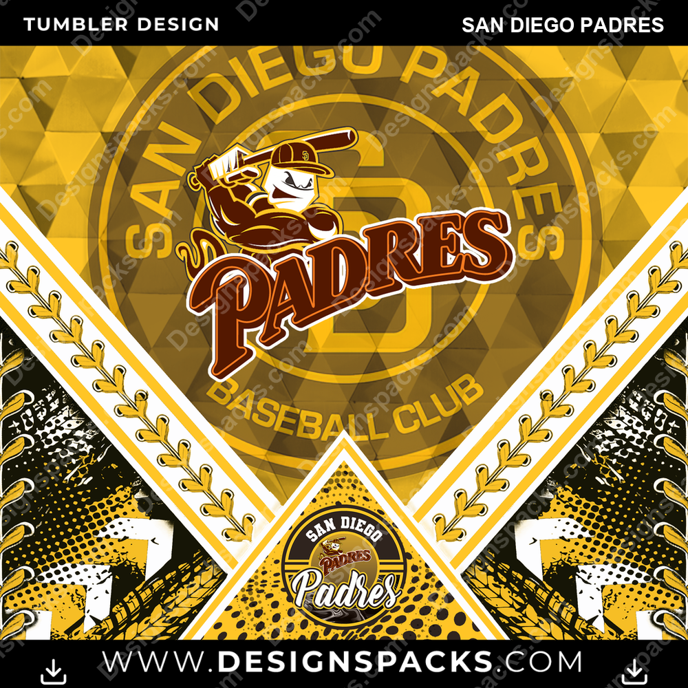 Baseball Diamond San Diego Padres Tumbler Digital Wrap Design