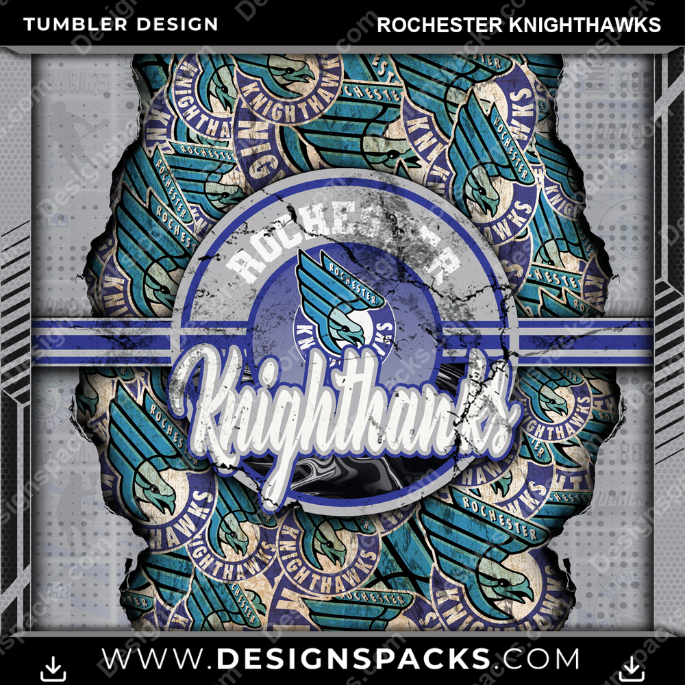 Lacrosse Ripped Rochester Knighthawks Tumbler Digital Wrap Design