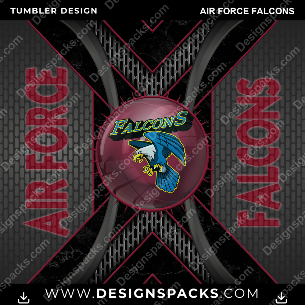 College Sport Metal Grating Air Force Falcons NCAA College Sport Tumbler Digital Wrap Design Download