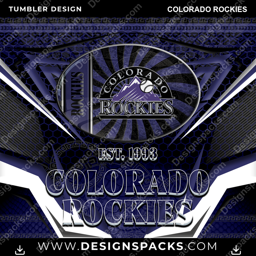 Baseball Tribal Colorado Rockies Tumbler Digital Wrap Design