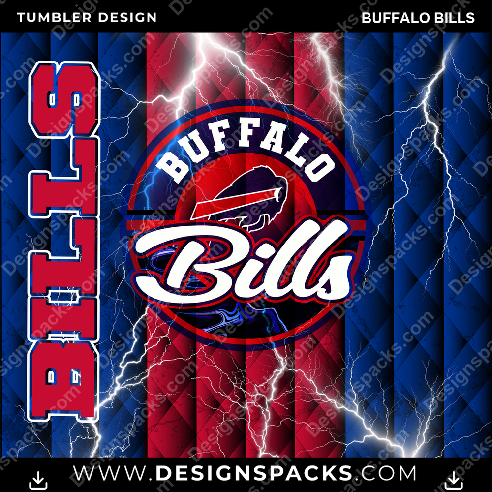 Football Diamond Buffalo Bills NFL Football Tumbler Digital Wrap Design Download