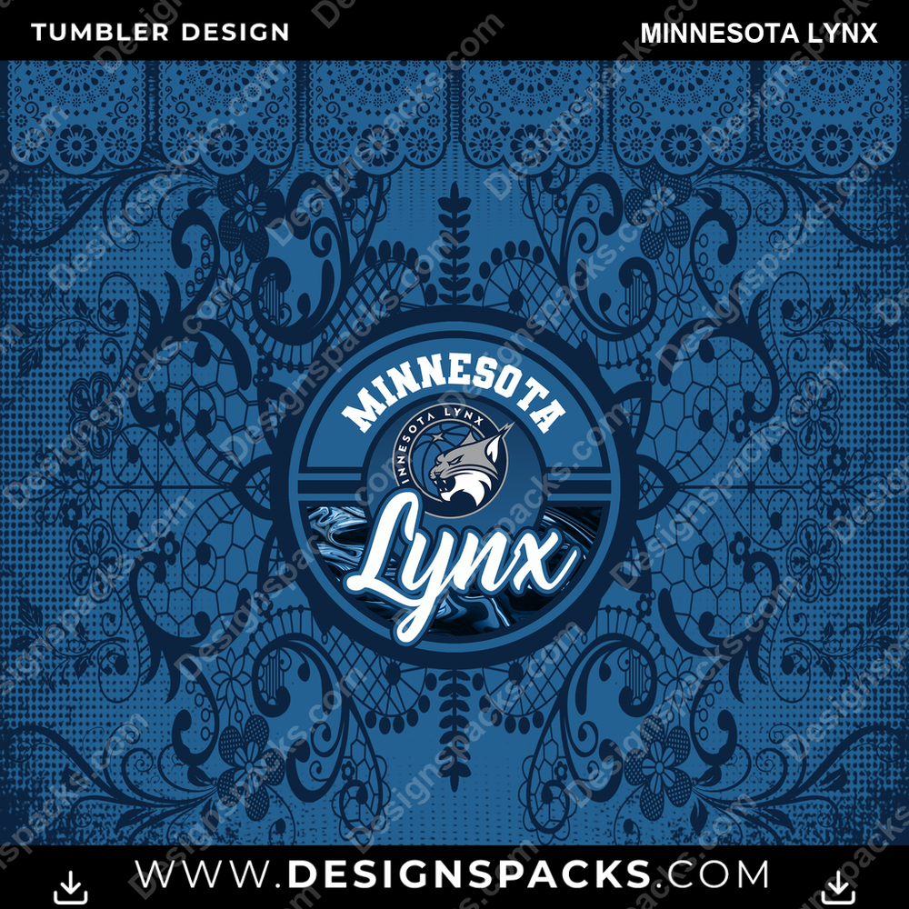 Basketball Lace & Logo Minnesota Lynx Tumbler Digital Wrap Design