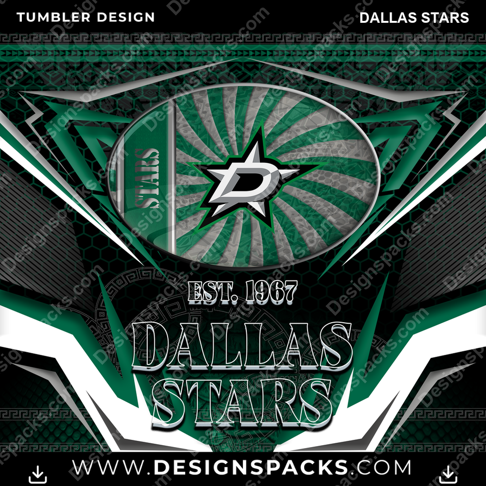 Hockey Tribal Dallas Stars NHL Hockey Tumbler Digital Wrap Design Download
