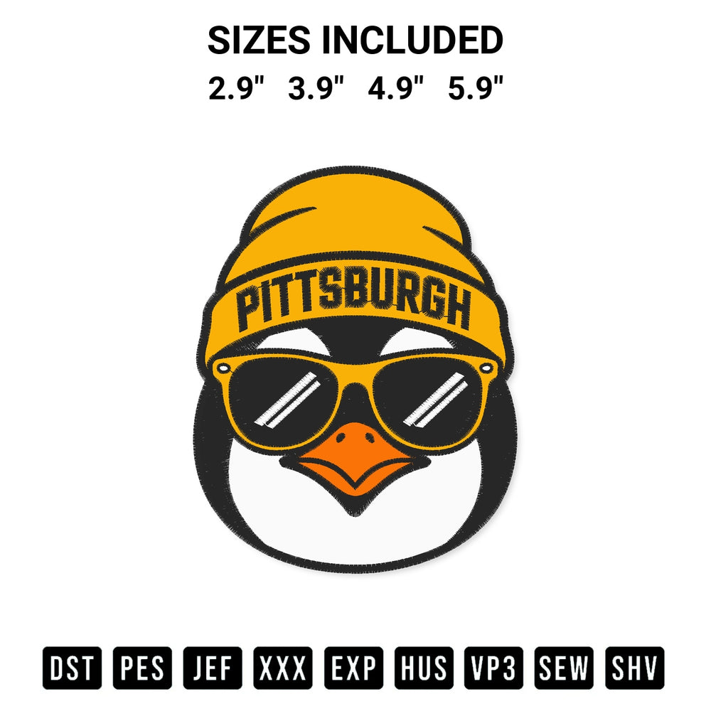Download the Penguins Hockey Mascot Embroidery Design machine embroidery design exclusively at Designspacks.com. Premium digitized pattern for apparel and DIY crafts. Available sizes: 2.9", 3.9", 4.9", 5.9".