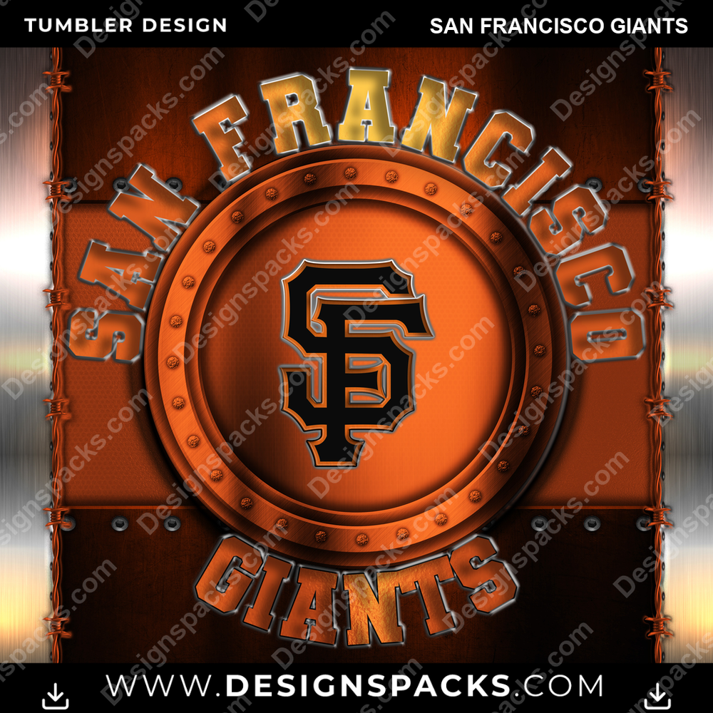 Baseball Metal San Francisco Giants Tumbler Digital Wrap Design