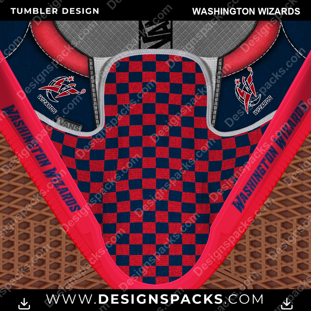 Basketball Vans Classic Washington Wizards Tumbler Digital Wrap Design