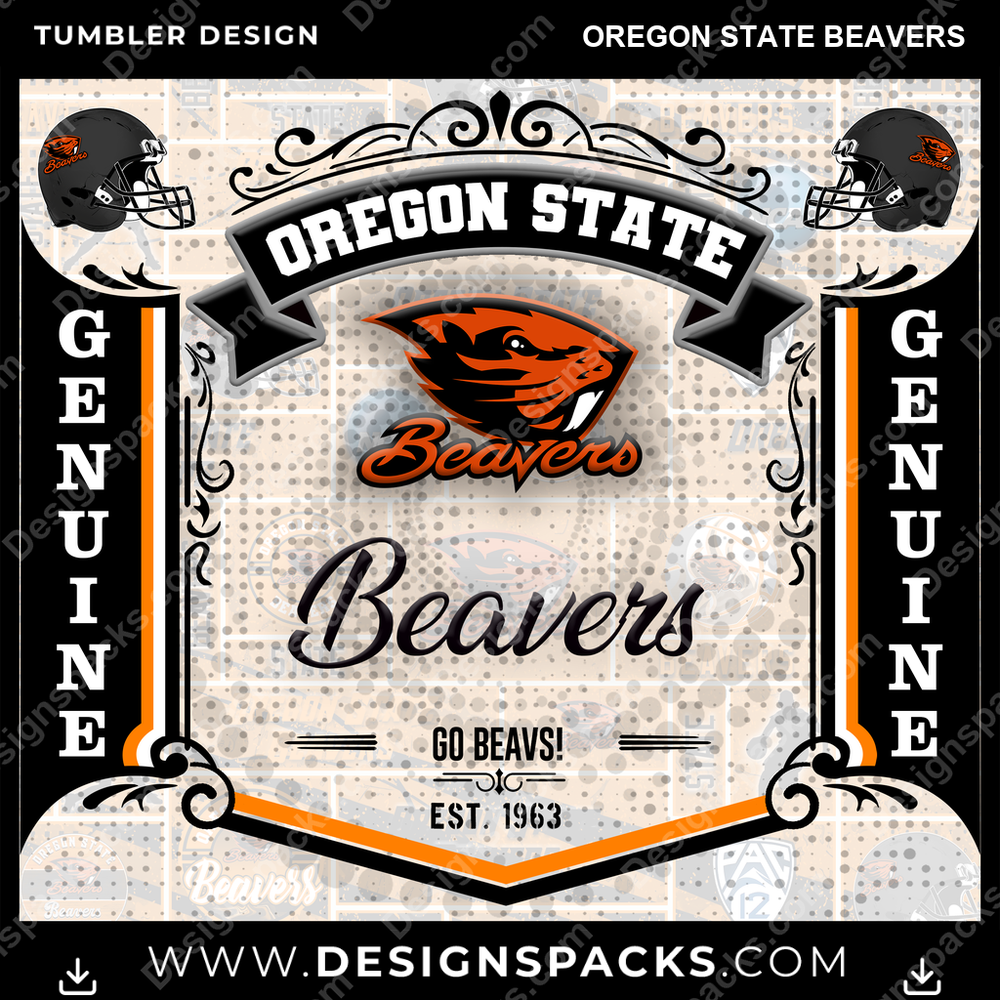 College Sport Bud Oregon State Beavers Tumbler Digital Wrap Design