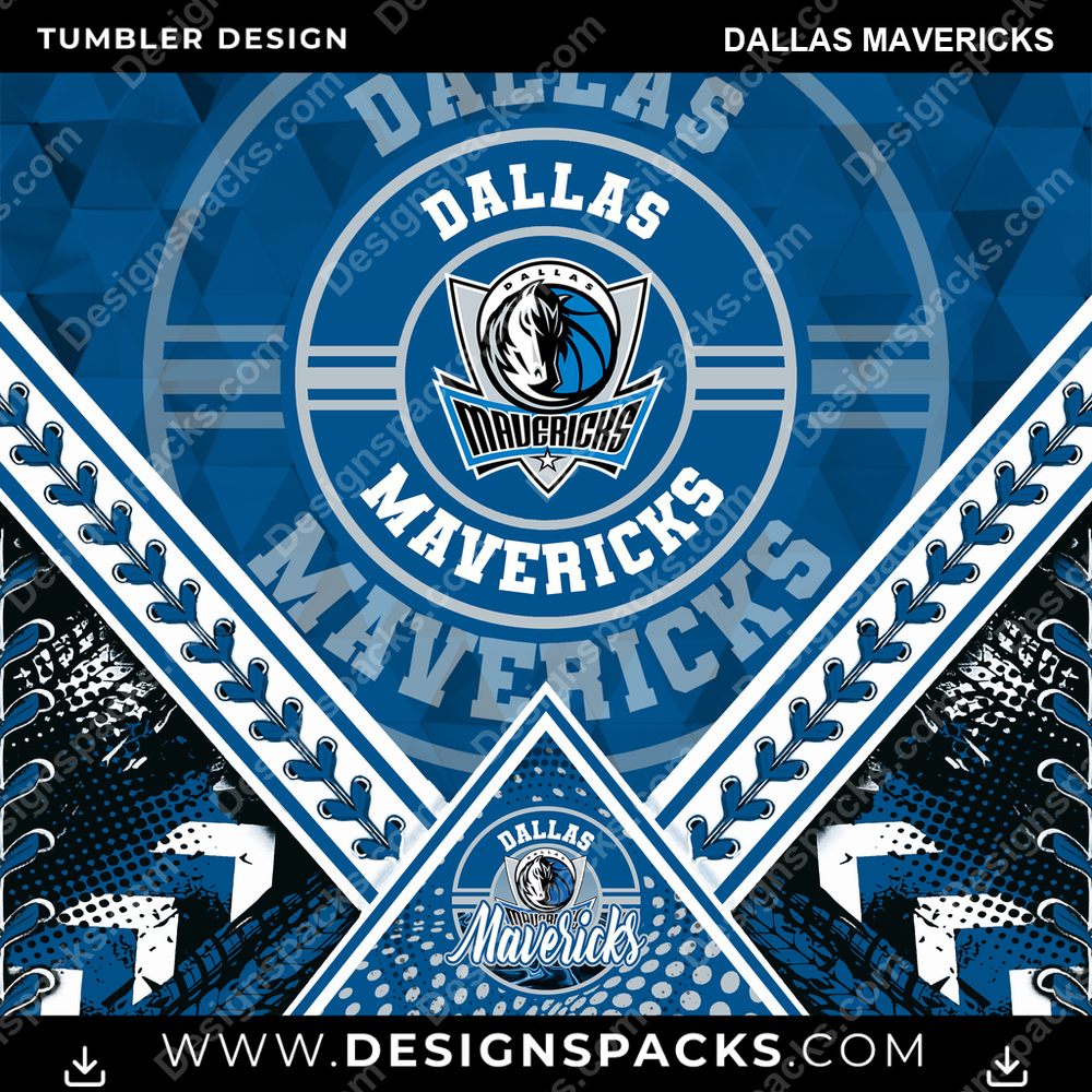 Basketball Diamond Dallas Mavericks Tumbler Digital Wrap Design