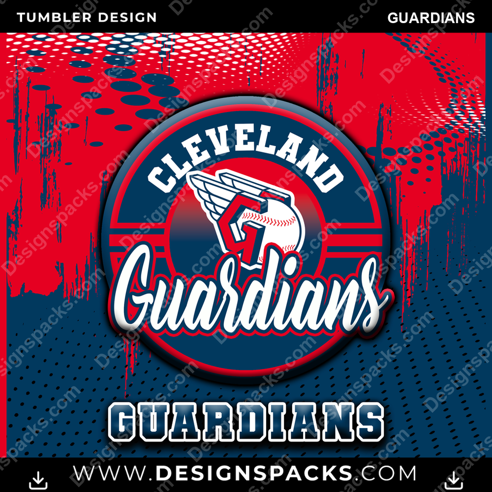 Baseball Dot Logo Guardians Tumbler Digital Wrap Design