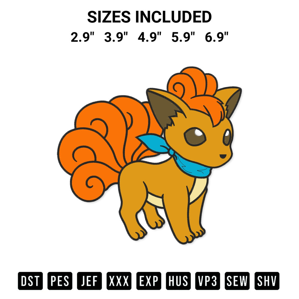 Elevate your next project with our Vulpix Pokemon Embroidery Design embroidery file. Shop high-quality digital patterns instantly at Designspacks.com. Available sizes: 2.9", 3.9", 4.9", 5.9", 6.9".