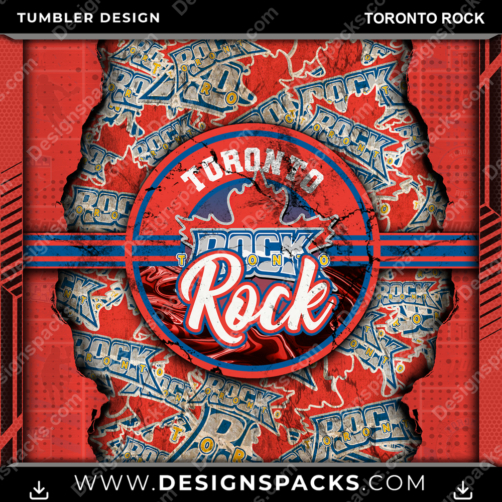 Lacrosse Ripped Toronto Rock Tumbler Digital Wrap Design