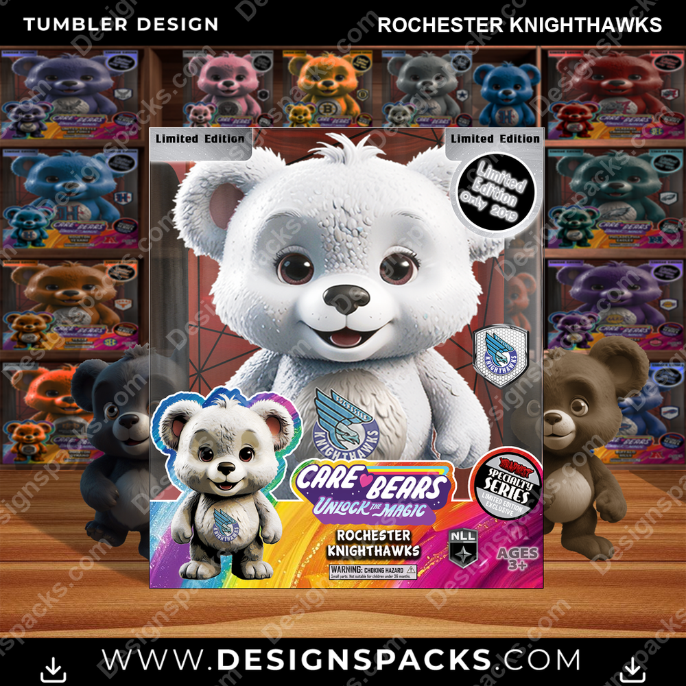 Lacrosse Care Bear Box Rochester Knighthawks Tumbler Digital Wrap Design