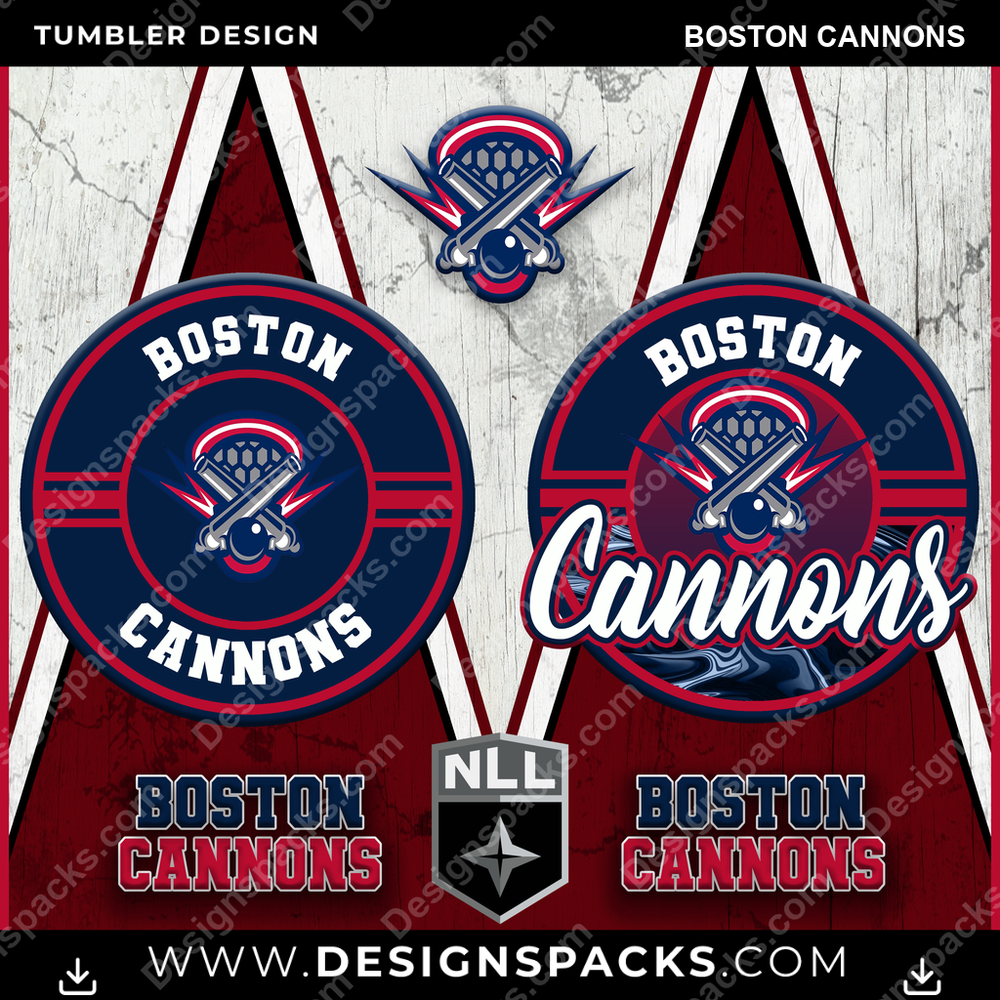 Lacrosse Sports Boston Cannons Tumbler Digital Wrap Design