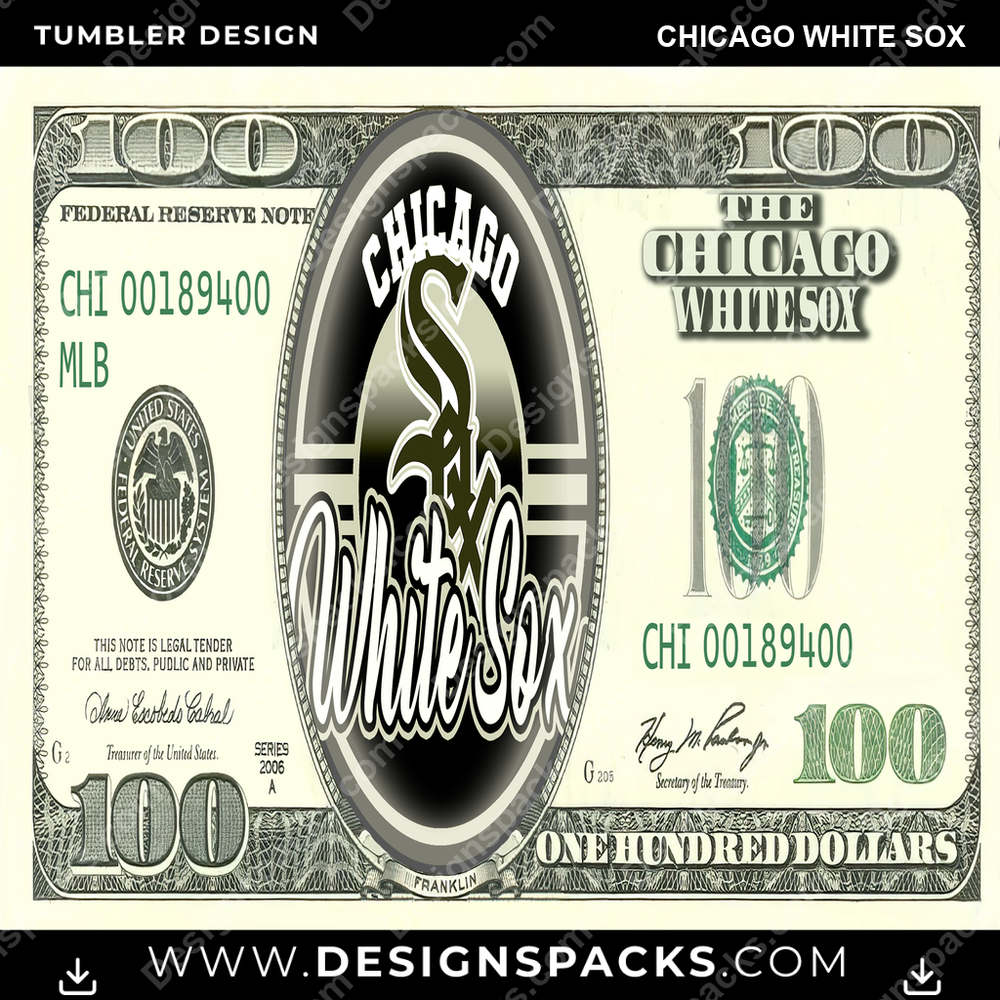 Baseball 100-Dollar-Schein Chicago White Sox Becher Digitales Wrap-Design