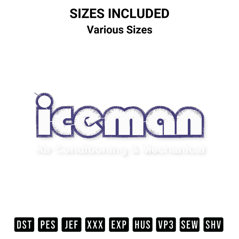 Download the Iceman Logo Embroidery Design machine embroidery design exclusively at Designspacks.com. Premium digitized pattern for apparel and DIY crafts. Available sizes: Various Sizes.