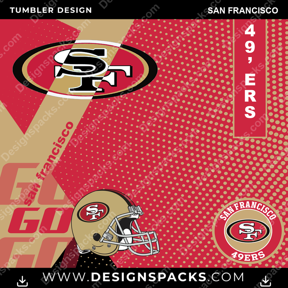 Football GO San Francisco Tumbler Digital Wrap Design
