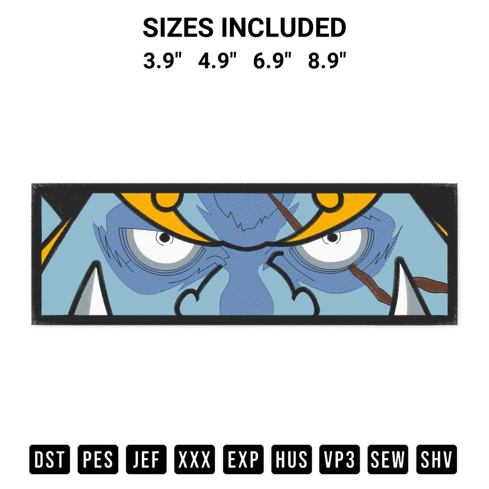 Create amazing crafts with the Jinbe Eyes Embroidery Design embroidery file. High-quality digital download from Designspacks.com, perfect for beginners and pros. Available sizes: 3.9", 4.9", 6.9", 8.9".