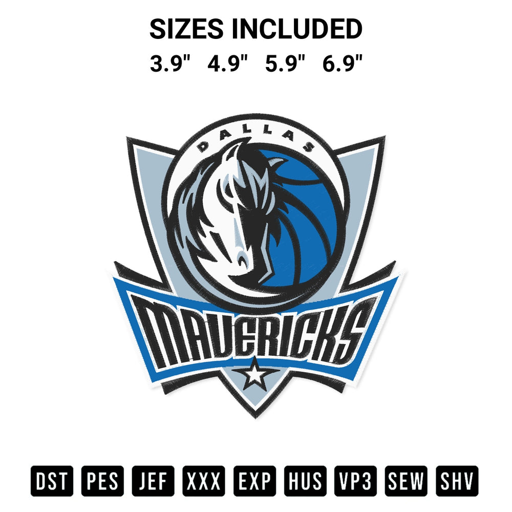 Discover the perfect addition to your crafting collection: Dallas Mavericks Logo Embroidery Design embroidery file. Instantly available at Designspacks.com. Available sizes: 3.9", 4.9", 5.9", 6.9".