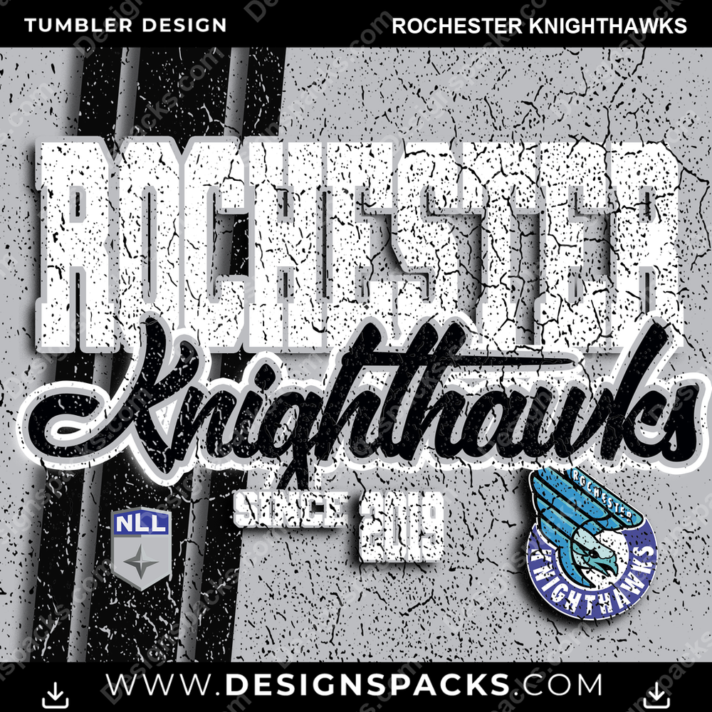 Lacrosse Grunge Rochester Knighthawks Tumbler Digital Wrap Design