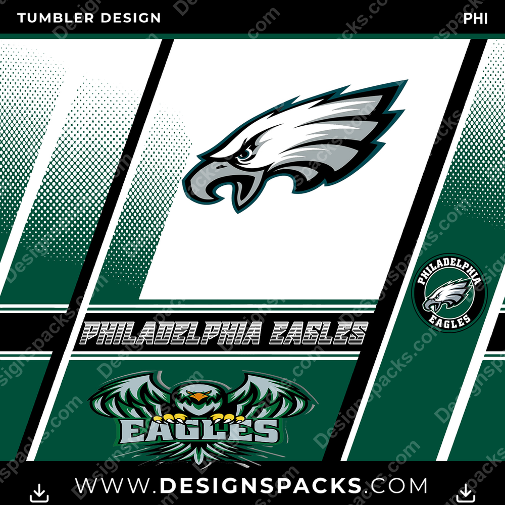 Football Sports PHI Tumbler Digital Wrap Design