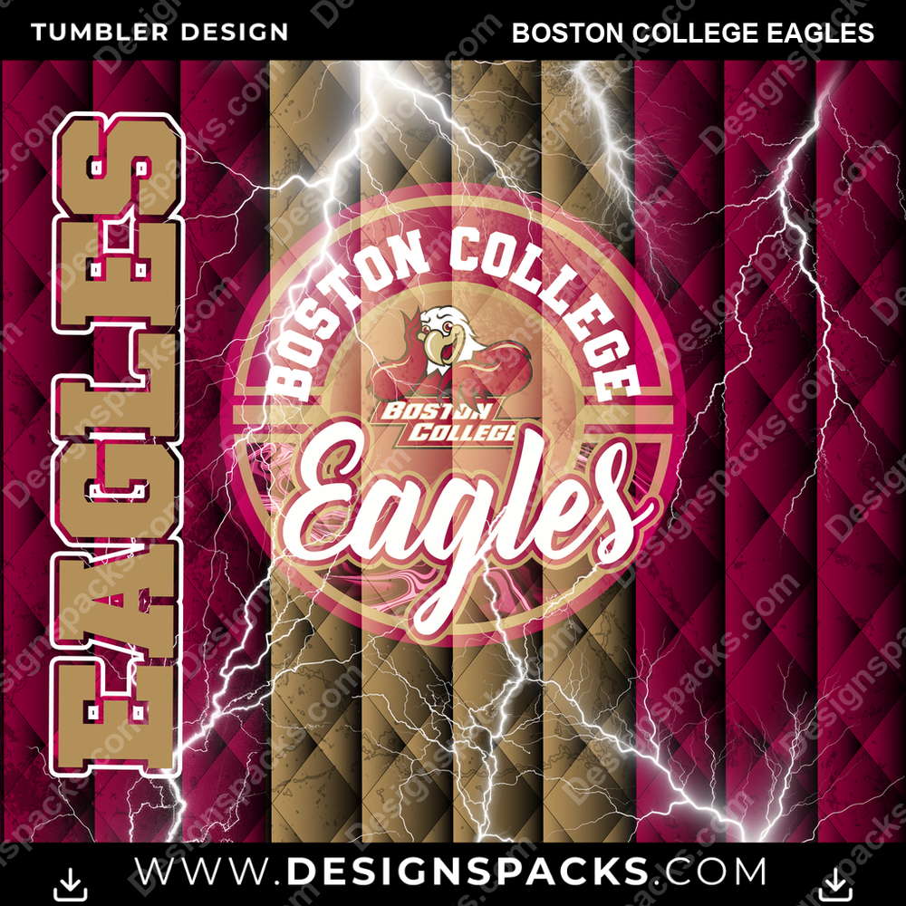 College Sport Diamond Boston College Eagles Tumbler Digital Wrap Design