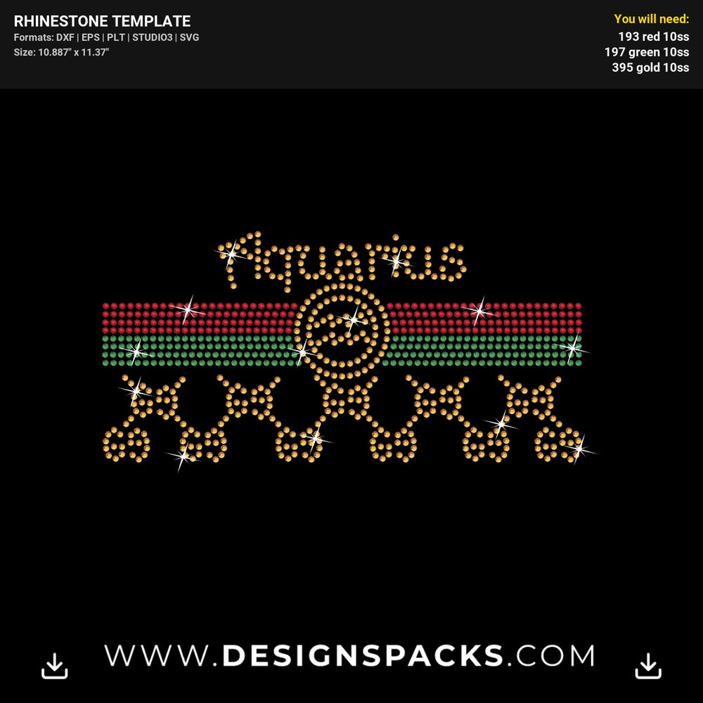 Zodiac Gucci Updated Rhinestone Digital Template
