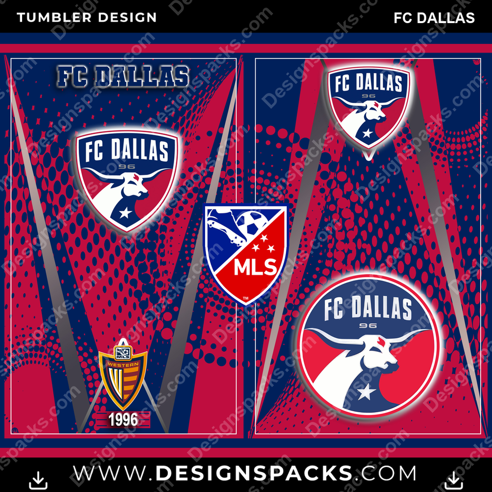 US Soccer Team Logo FC Dallas Tumbler Digital Wrap Design