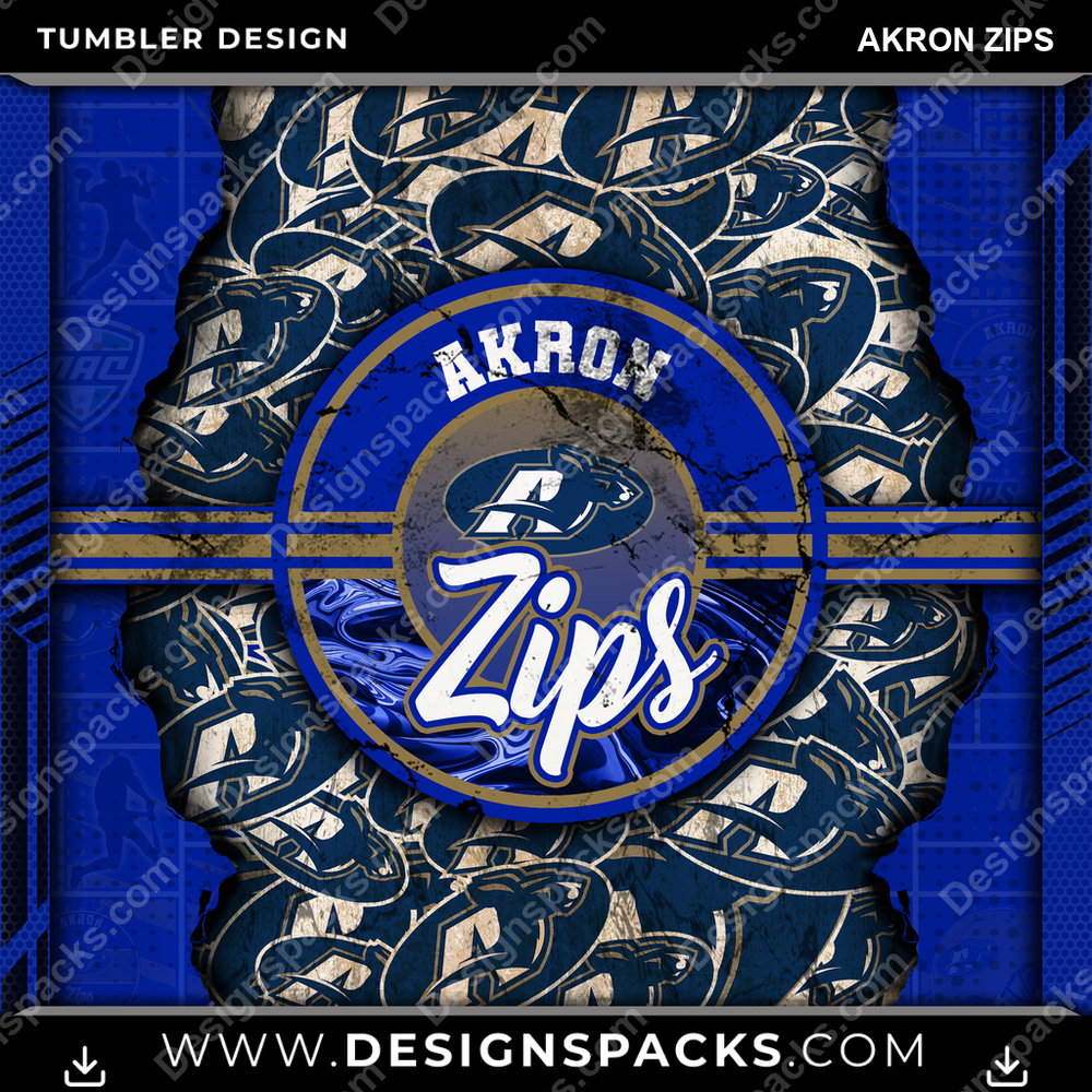 College Sport Ripped Akron Zips NCAA College Sport Tumbler Digital Wrap Design Download