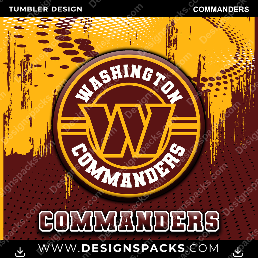 Football Dot Logo Commanders Tumbler Digital Wrap Design