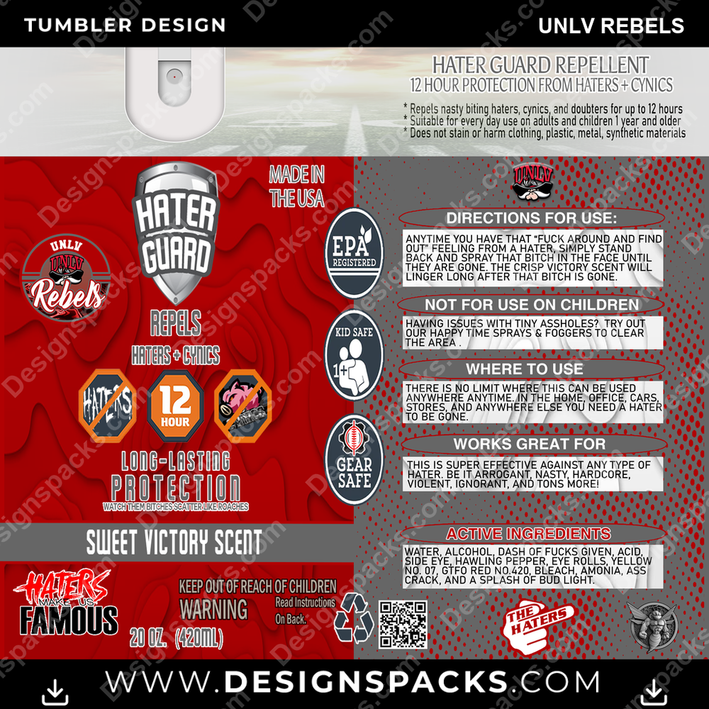 College Sport Hater Guard UNLV Rebels NCAA College Sport Tumbler Digital Wrap Design Download