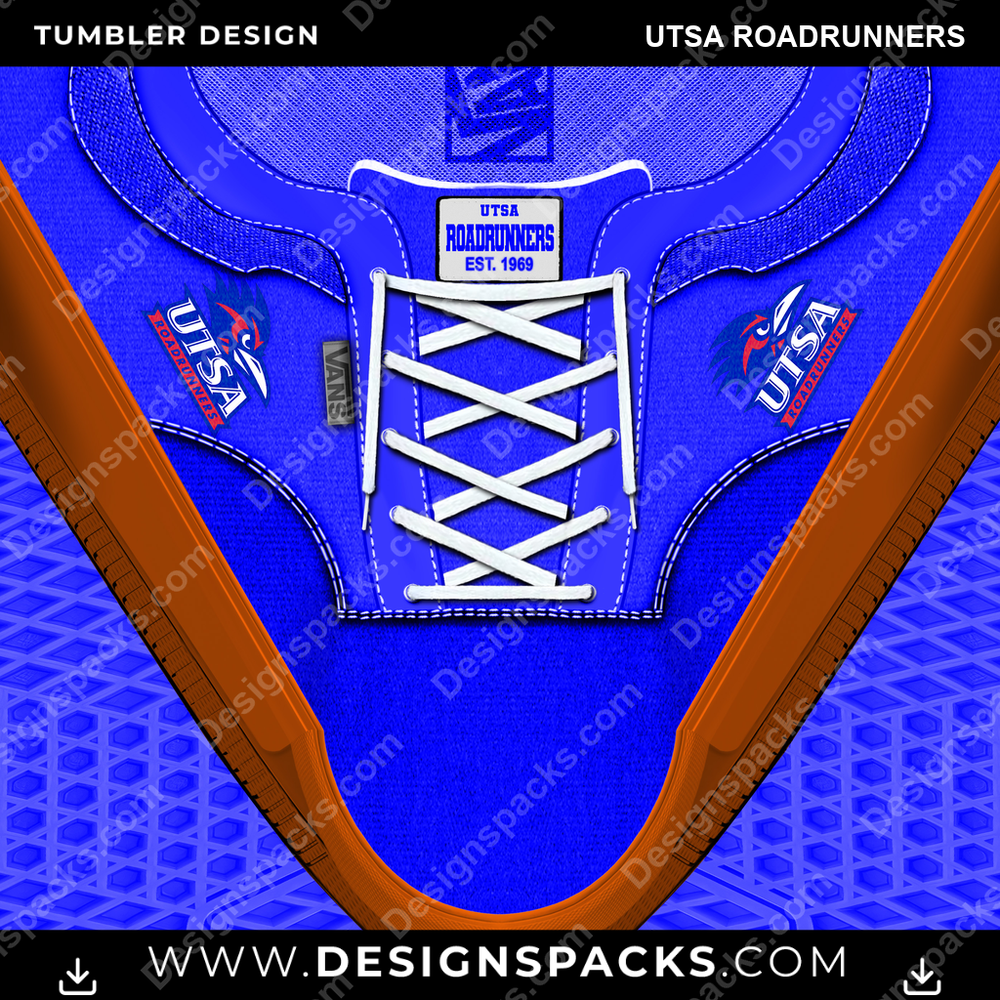 College Sport VANS Atwood DX UTSA Roadrunners Tumbler Digital Wrap Design