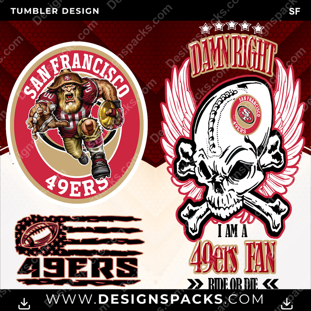 Football Skull SF Tumbler Digital Wrap Design
