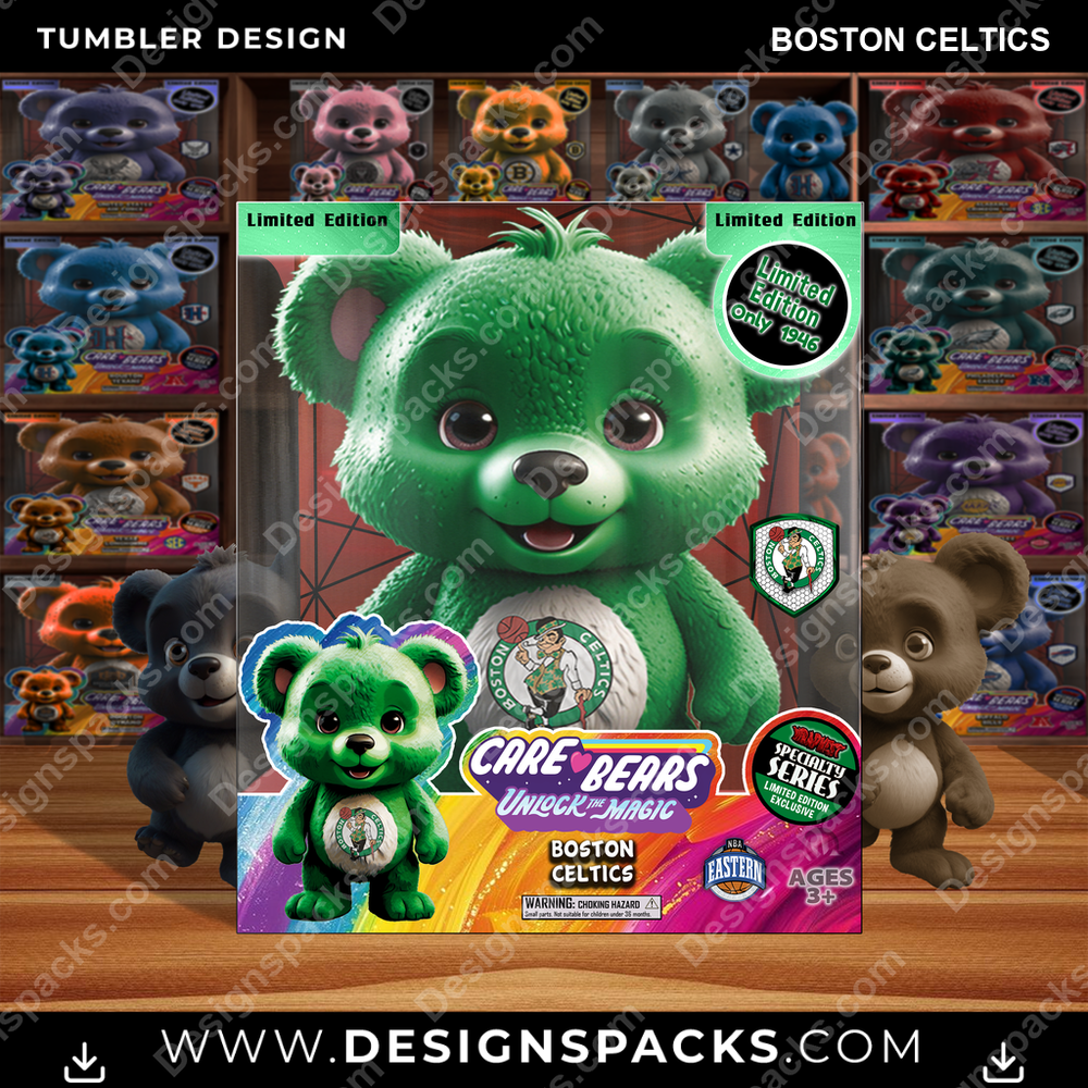 Basketball Care Bear Box Boston Celtics Tumbler Digital Wrap Design