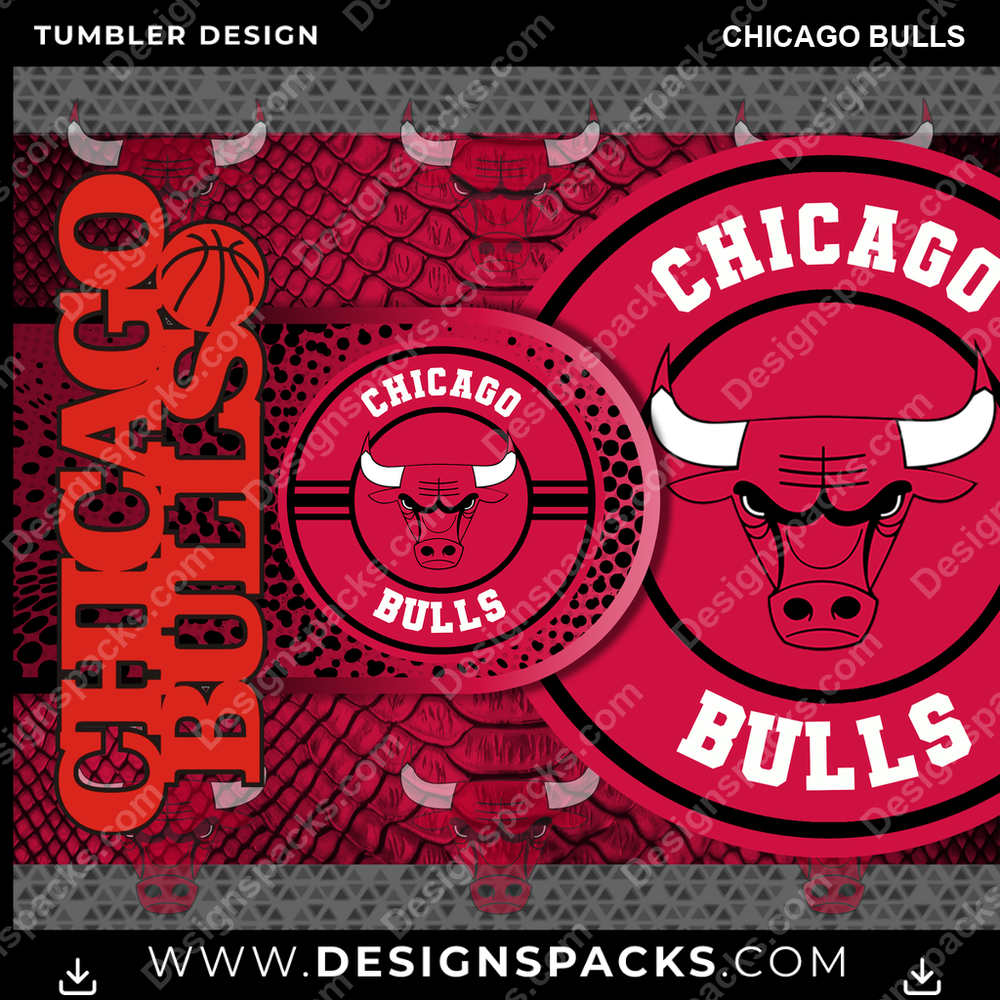 Basketball Hyper Chicago Bulls Tumbler Digital Wrap Design