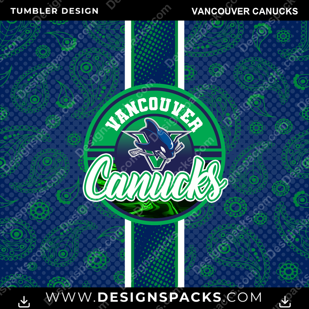 Hockey Handkerchief Vancouver Canucks Tumbler Digital Wrap Design