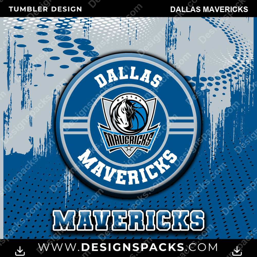 Basketball Dot Logo Dallas Mavericks Tumbler Digital Wrap Design
