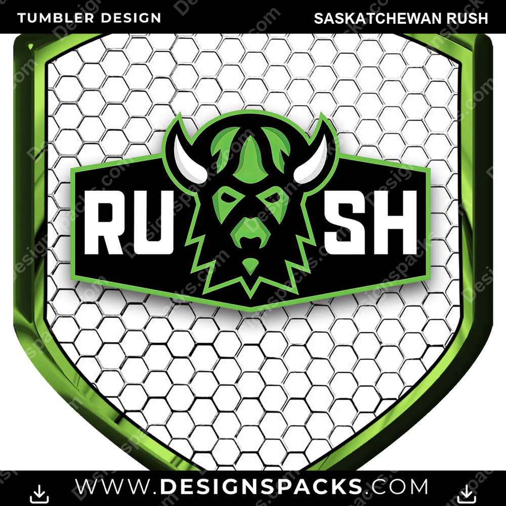 Lacrosse Shield Saskatchewan Rush Tumbler Digital Wrap Design