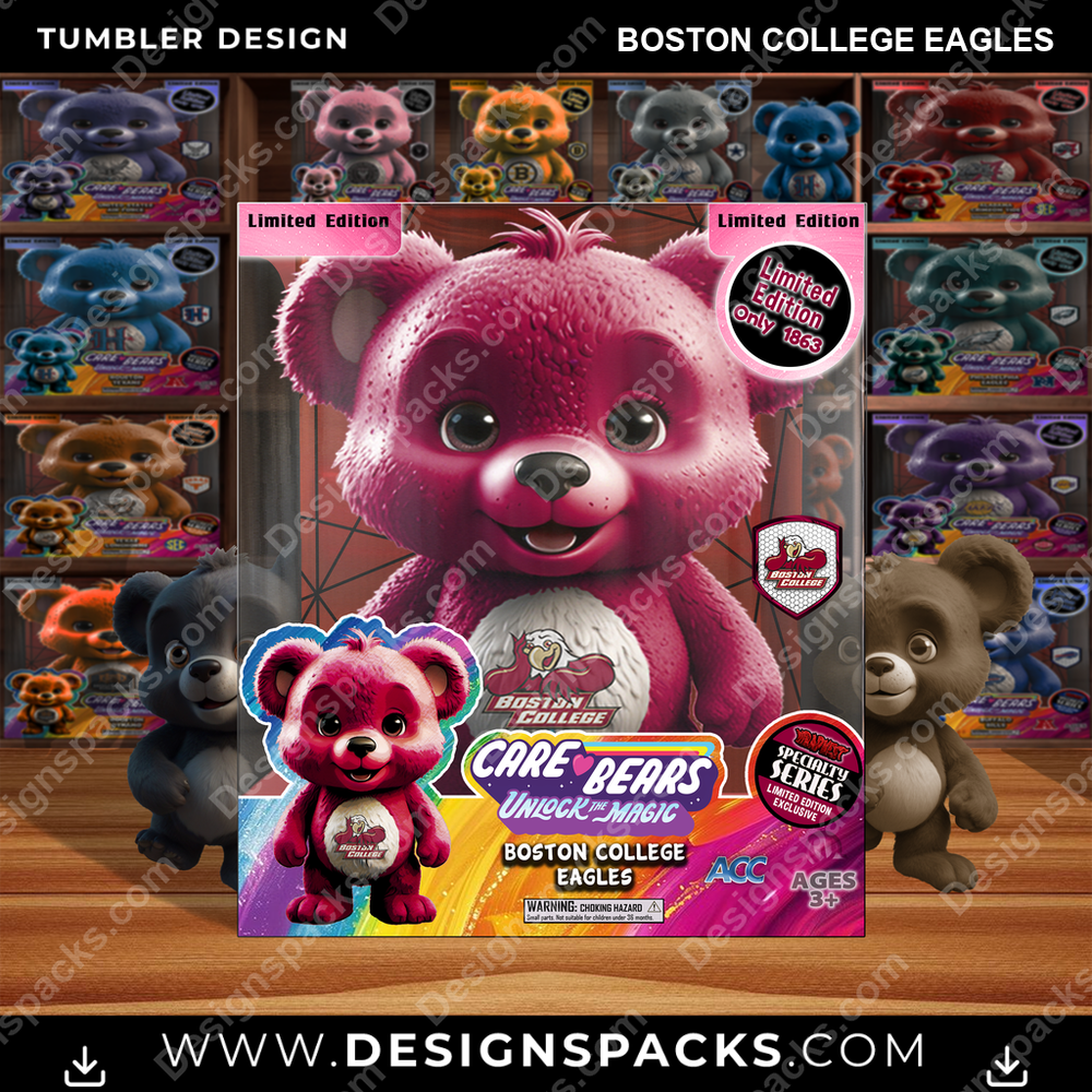 College Sport Care Bear Box Boston College Eagles NCAA College Sport Tumbler Digital Wrap Design Download