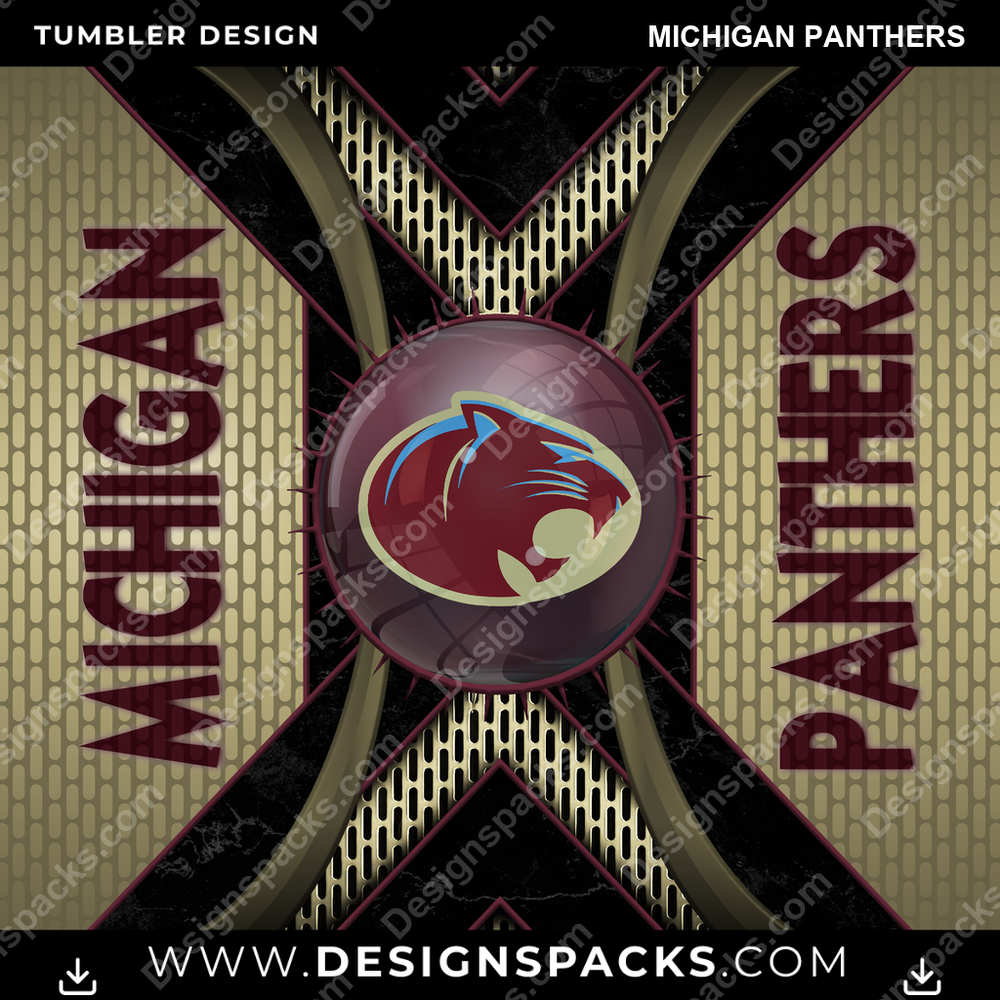 Canada Football Metal Grating Michigan Panthers CFL Canada Tumbler Digital Wrap Design Download